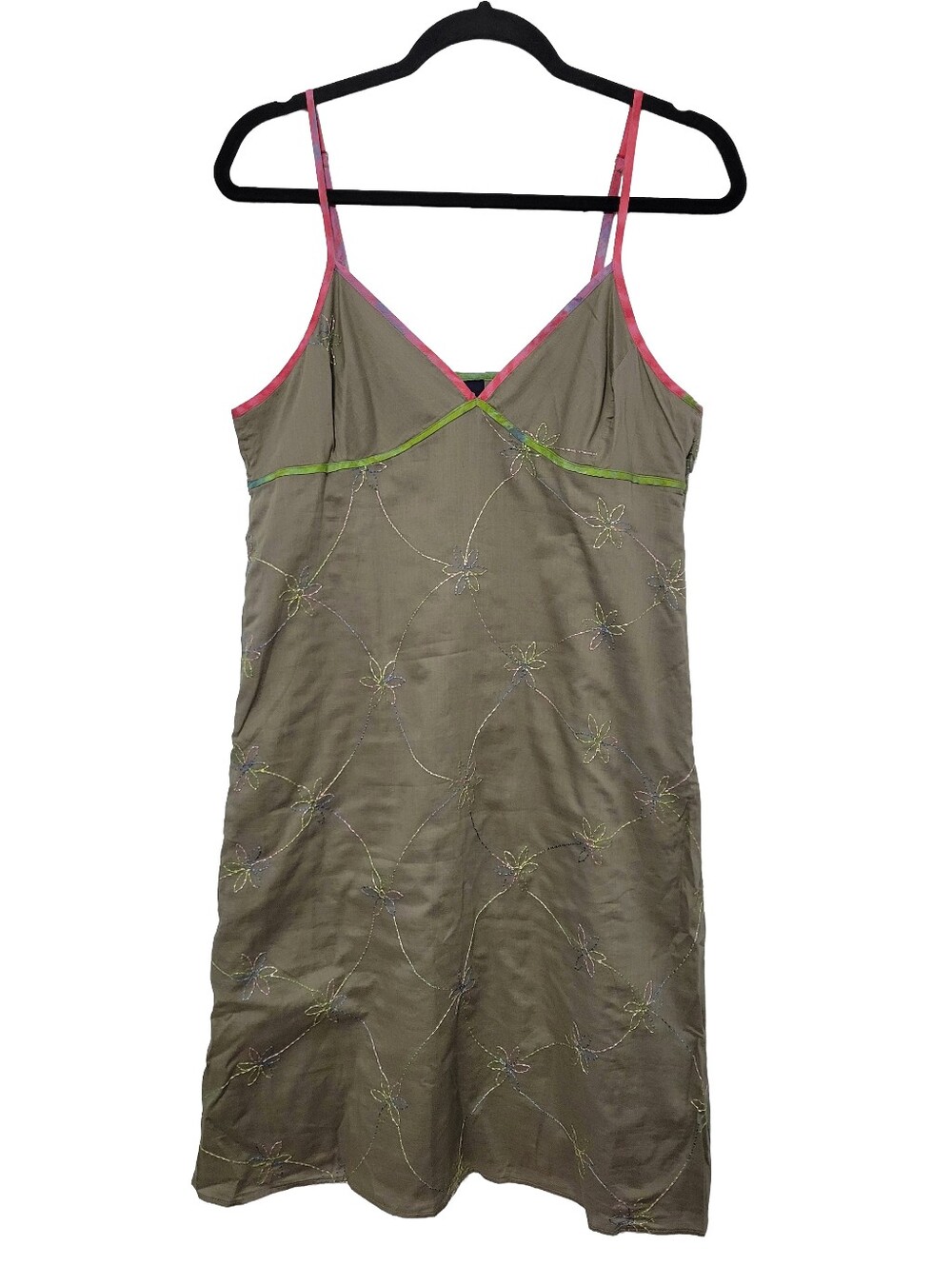 GAP True Y2K Embroidered Babydoll Slip Dress Size 10 Lightweight Cotton Vintage
